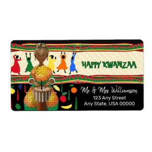 Etiqueta Festividad afroamericana de Kwanzaa