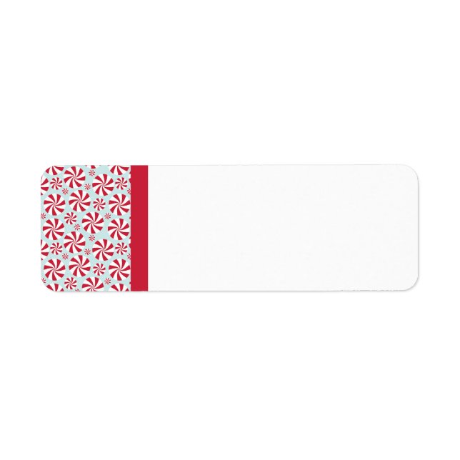 Etiqueta Festividad azul y roja de pimentina (Frente)