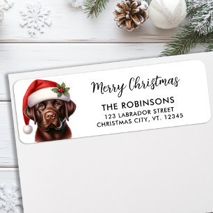 Etiqueta Festividad de Labrador Navidades de perro con lech