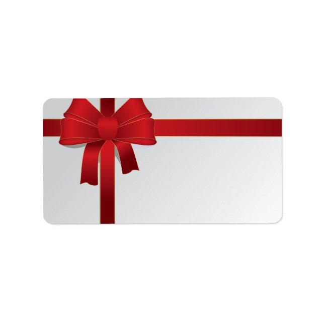 Etiqueta Festividad de los Navidades de Bow Rojo (Frente)