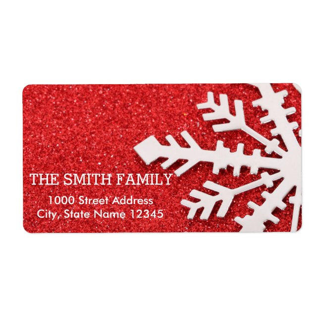 Etiqueta Festividad de los Navidades de los Purpurinas rojo (Frente)