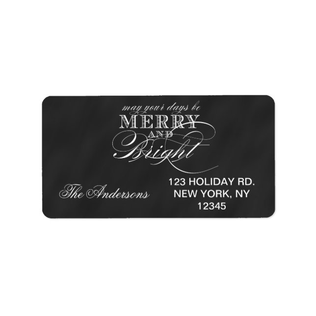 ETIQUETA FESTIVIDAD DE MERRY AND BRIGHT CHALKBOARD (Frente)