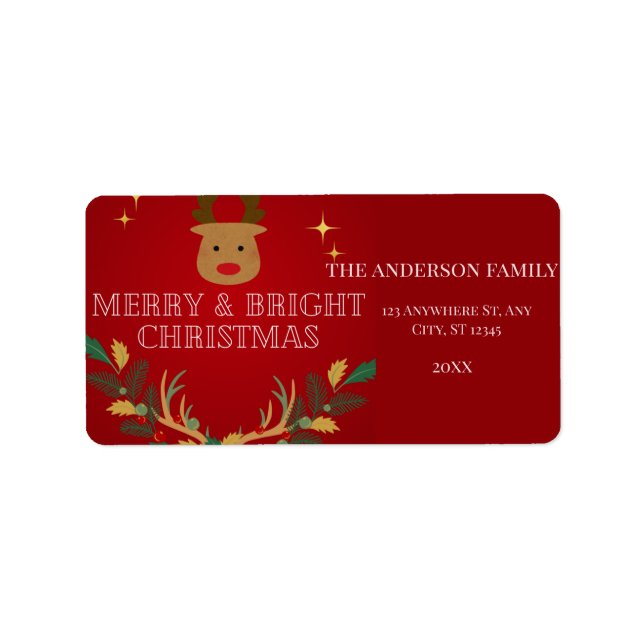 Etiqueta Festividad de Navidades elegantes (Frente)