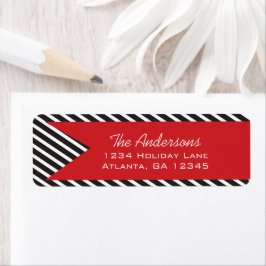 Etiqueta Festividad de Navidades modernos simples rojos y n