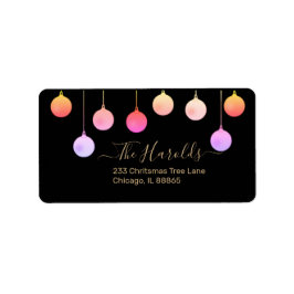 Etiqueta Festividad de Ornamentos Coloridos navidades