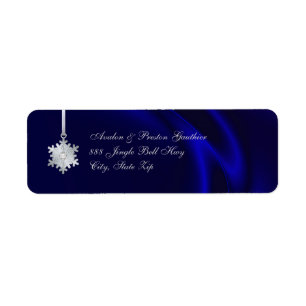 Etiqueta Festividad de seda azul de diamante plateado