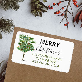 Etiqueta Festividad del árbol de la palmera tropical