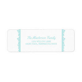 Etiqueta Festividad del marco Aqua Snowflake