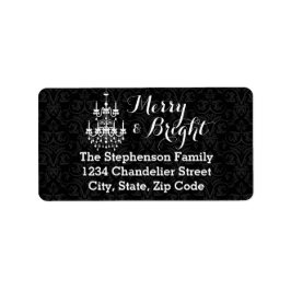 Etiqueta Festividad en la lámpara de araña negra brillante