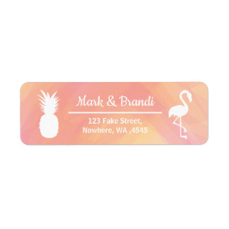 Etiqueta Festividad Flamingo & Pineapple acuarela Cumpleaño