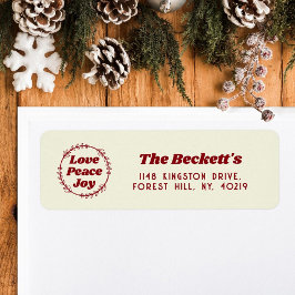 Etiqueta Festividad navideña Retro Groovy