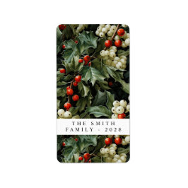 Etiqueta Festividad tradicional del Holly Verde