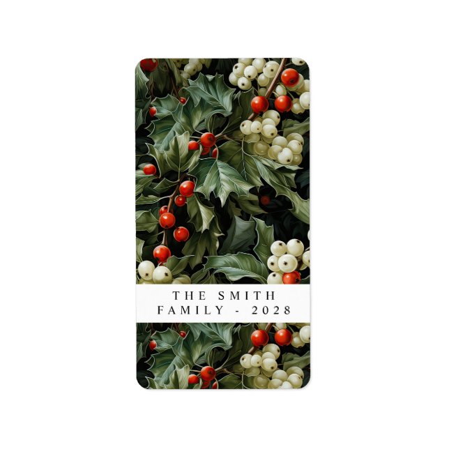 Etiqueta Festividad tradicional del Holly Verde (Frente)