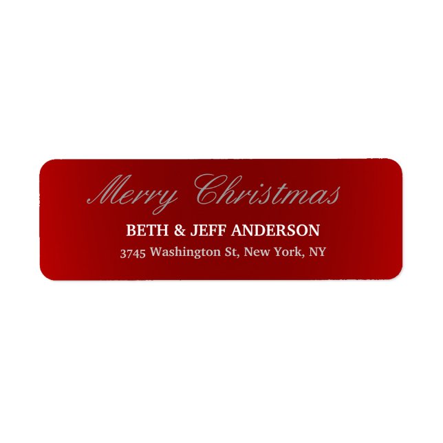 Etiqueta Festividades de la familia Red Merry Christmas (Frente)