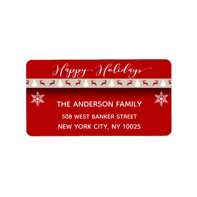 Etiqueta Festividades navidades - Felices fiestas Red Deer (Frente)