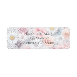 Etiqueta Field of Blooms Elegant Muted Classic Floral