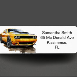 Etiqueta fiesta amarillo clásico para automóvil