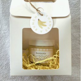 Etiqueta Fiesta bananero Playdough Yellow Gingham Labels