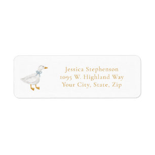 Etiqueta Fiesta de Bebé Cottage Silly Goose Blue Bow