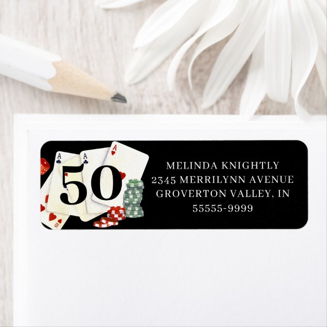 Etiqueta Fiesta de Birday Casino Poker (In situ)