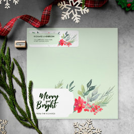 Etiqueta Fiesta de cena de Navidades con temática de follaj