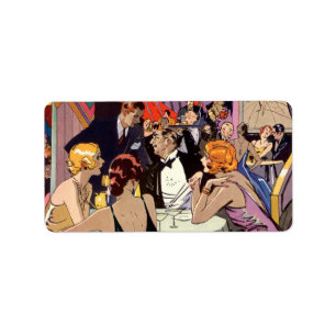 Etiqueta Fiesta de cócteles Art Decó de época en Nightclub