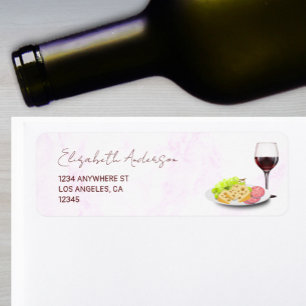 Etiqueta Fiesta de compromiso de vino y charcutería