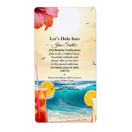 Etiqueta Fiesta de cumpleaños 21 Luau Tropical de Verano