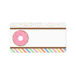 Etiqueta Fiesta de cumpleaños de Donut Rosado