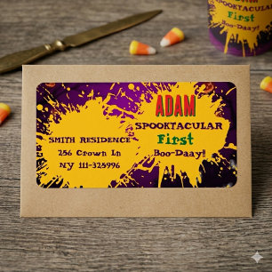 Etiqueta Fiesta de cumpleaños de Halloween para niños de Ha