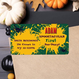 Etiqueta Fiesta de cumpleaños de Halloween para niños Hallo