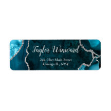 Fiesta de cumpleaños de mármol azul turquesa y pla