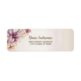 Etiqueta Fiesta de dirección de retorno acuarela Boho Flore