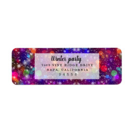 Etiqueta Fiesta de invierno con patrones modernos y elegant