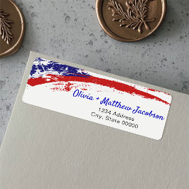 Etiqueta FIESTA de Jubilación Militar de Bandera Americana 