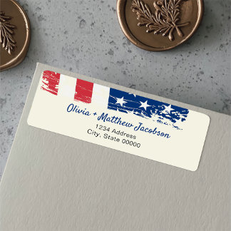 Etiqueta FIESTA de Jubilación Militar de Bandera Americana