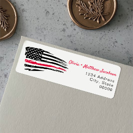 Etiqueta FIESTA de Jubilación Militar de Bandera Americana 