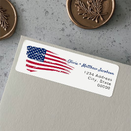 Etiqueta FIESTA de Jubilación Militar de Bandera Americana 