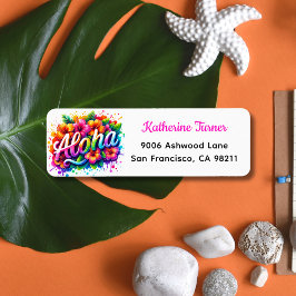 Etiqueta Fiesta de Luau de Graduación Tropical Aloha 