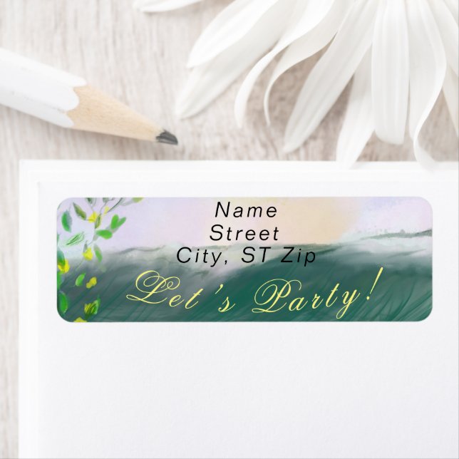 Etiqueta Fiesta de picnic Retro Birthday Beach (In situ)