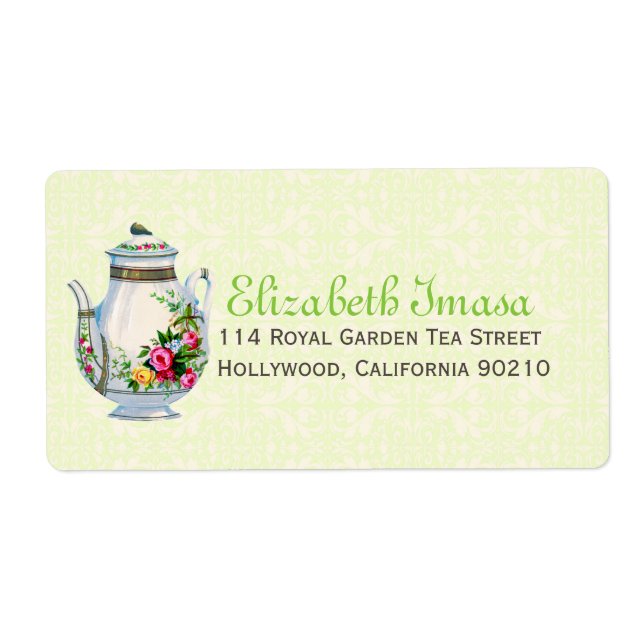 Etiqueta Fiesta de té francés de cosecha blanca (Frente)
