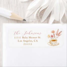 Etiqueta Fiesta de té para bebé Elegante guión Dirección de
