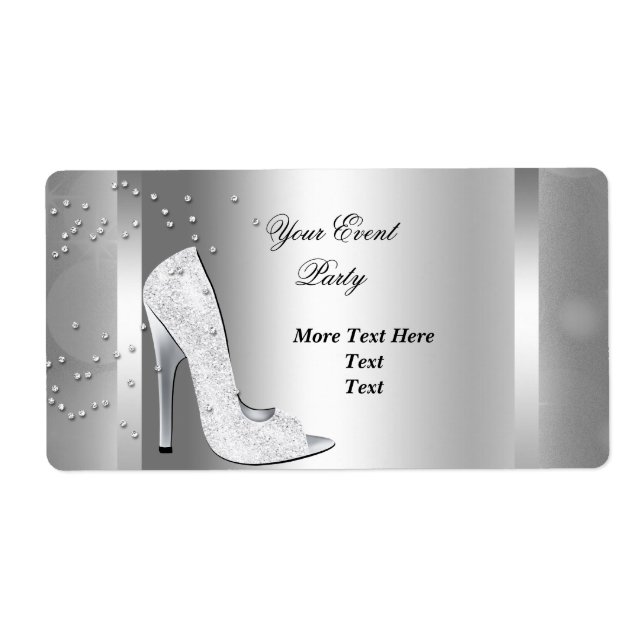 Etiqueta Fiesta del evento White High Heel Shoes Silver (Frente)