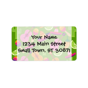 Etiqueta Fiesta Fiesta Sombrero Cactus Limes Peppers Maraca