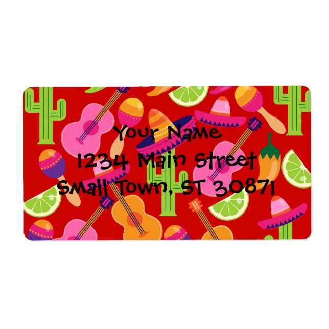 Etiqueta Fiesta Fiesta Sombrero Limes Guitarra Maraca Sagua (Frente)