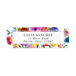 Etiqueta Fiesta Mexican Floral Wedding Invitation Address