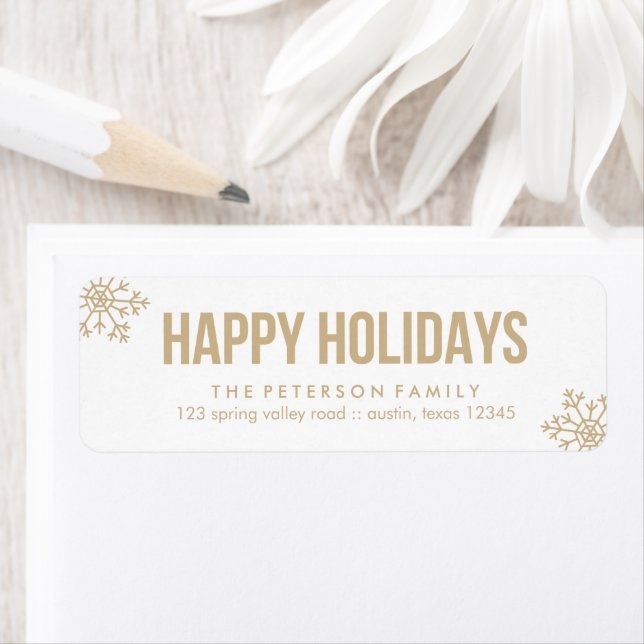 Etiqueta Fiesta pekinesa de copos de nieve (In situ)