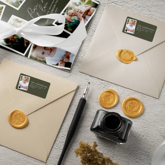 Etiqueta Fiesta verde de escritura elegante y fotográfica m (Subido por el creador)