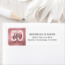 Etiqueta Fifty and Fabulous Script 50th Birthday