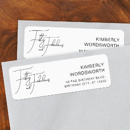 Etiqueta Fifty Fabulous 50th Birthday Party Return Address